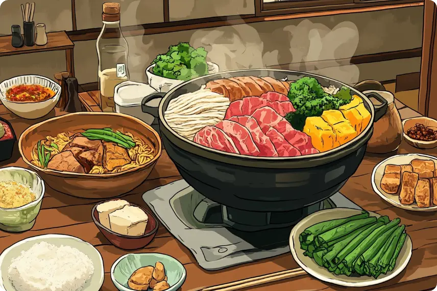 cartoon style of ai food