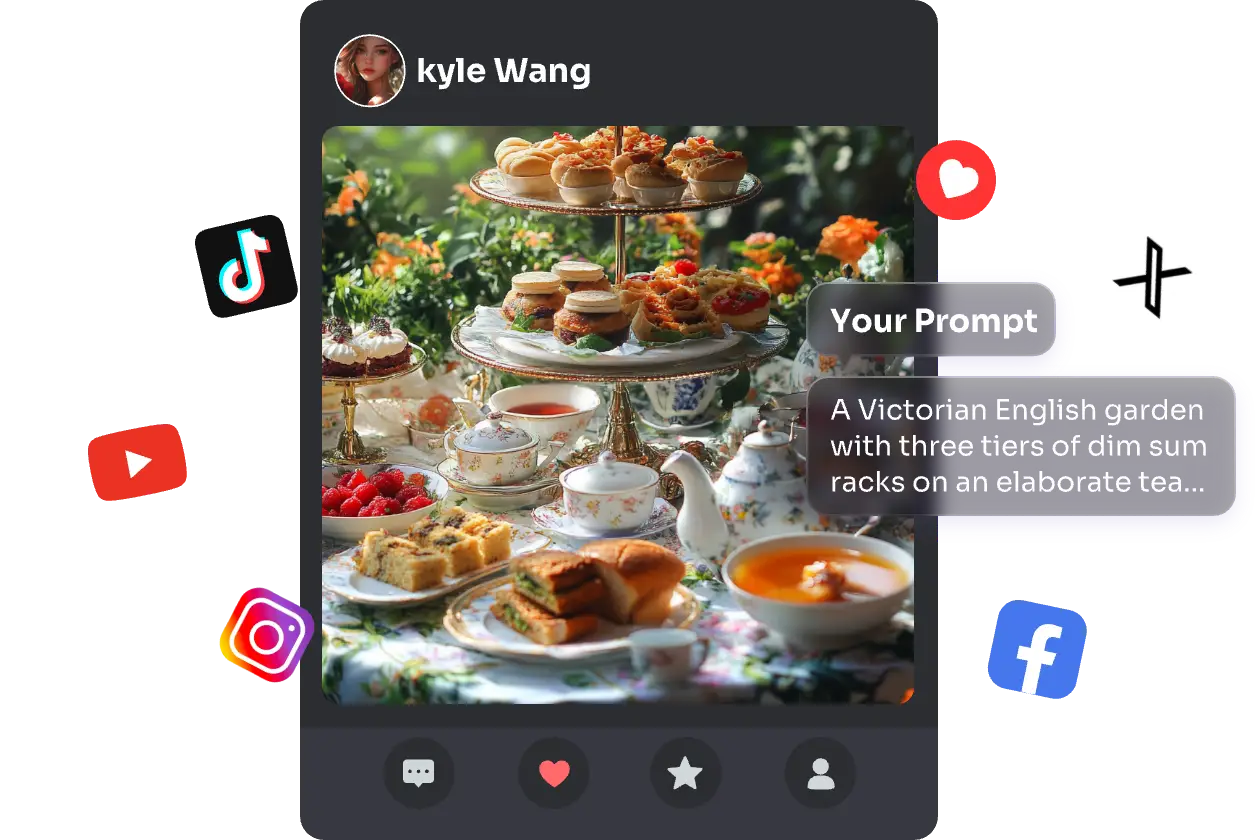 share ai food images on social media
