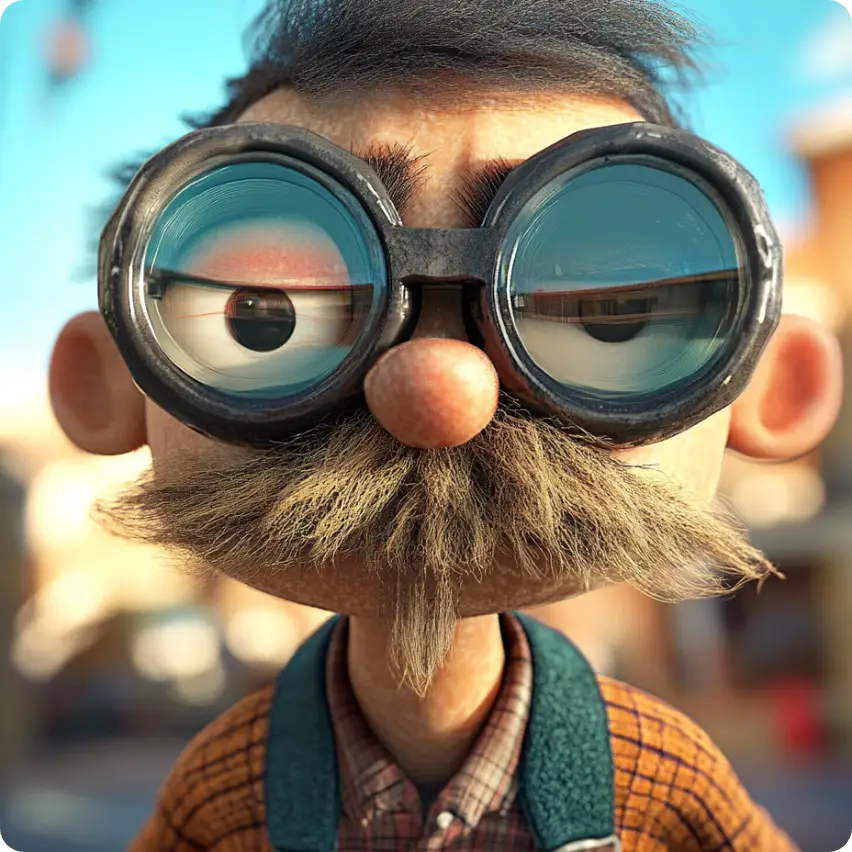 a cartoon character make by 3d face maker