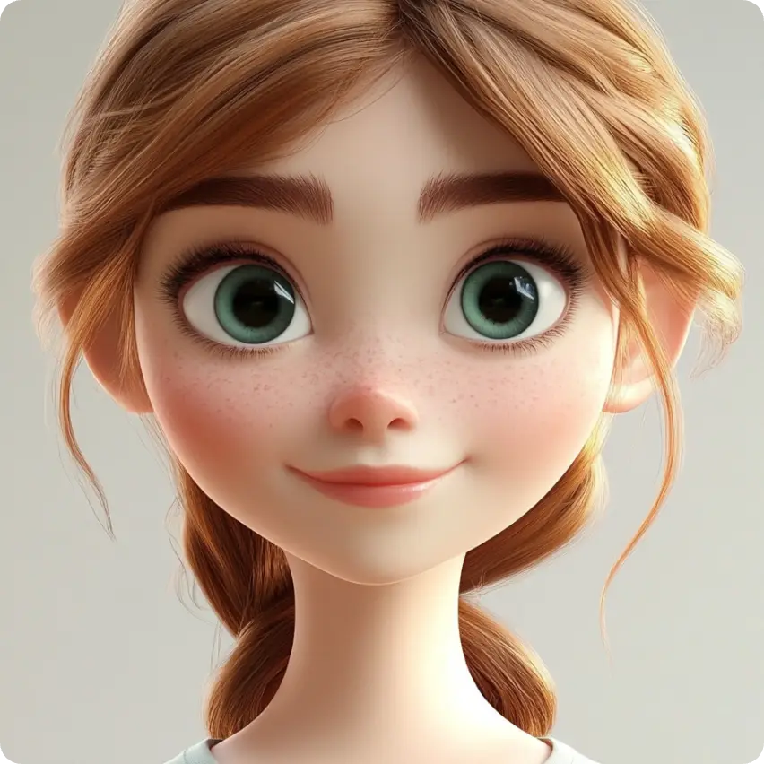 a cute girl created by ai ease 3d face maker