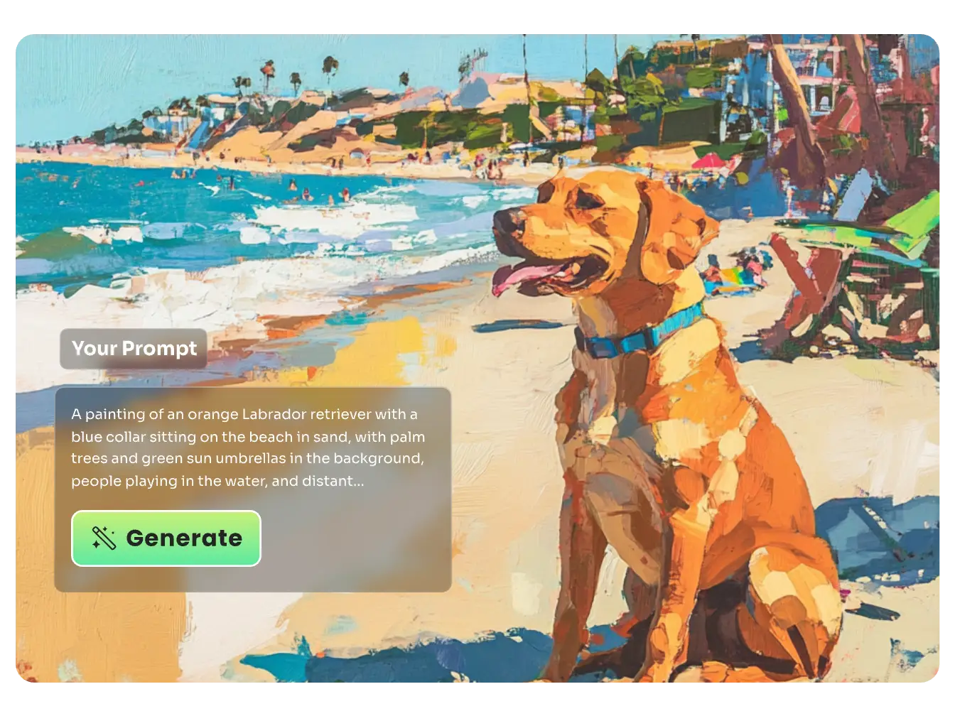 a image of a dog seat on the sea generated by ai ease