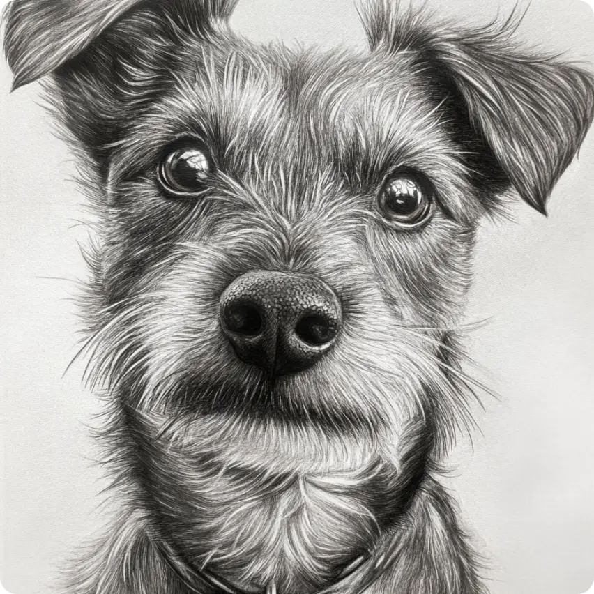 a sketch of a dog generated by ai ease