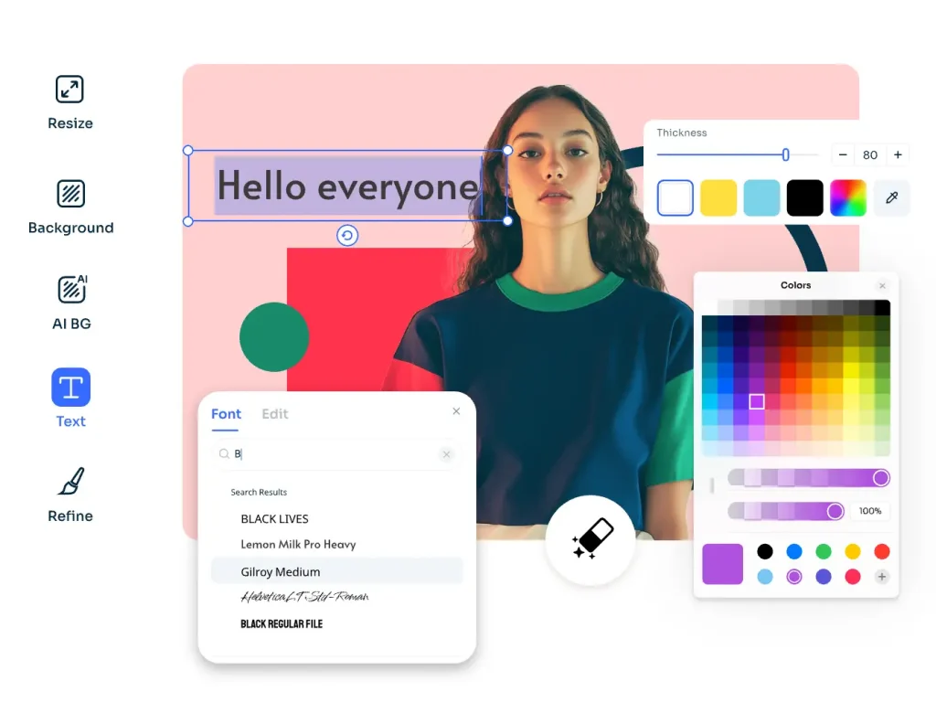 edit the female portrait with AI Ease's online photo editing tools