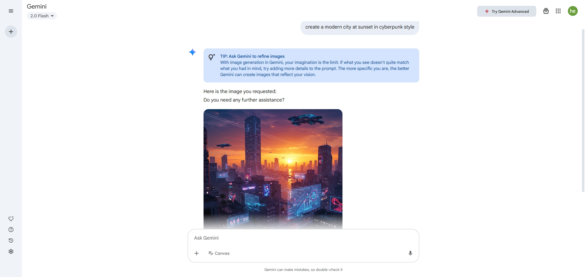 enter your prompt to generate an image with gemini google ai image generator