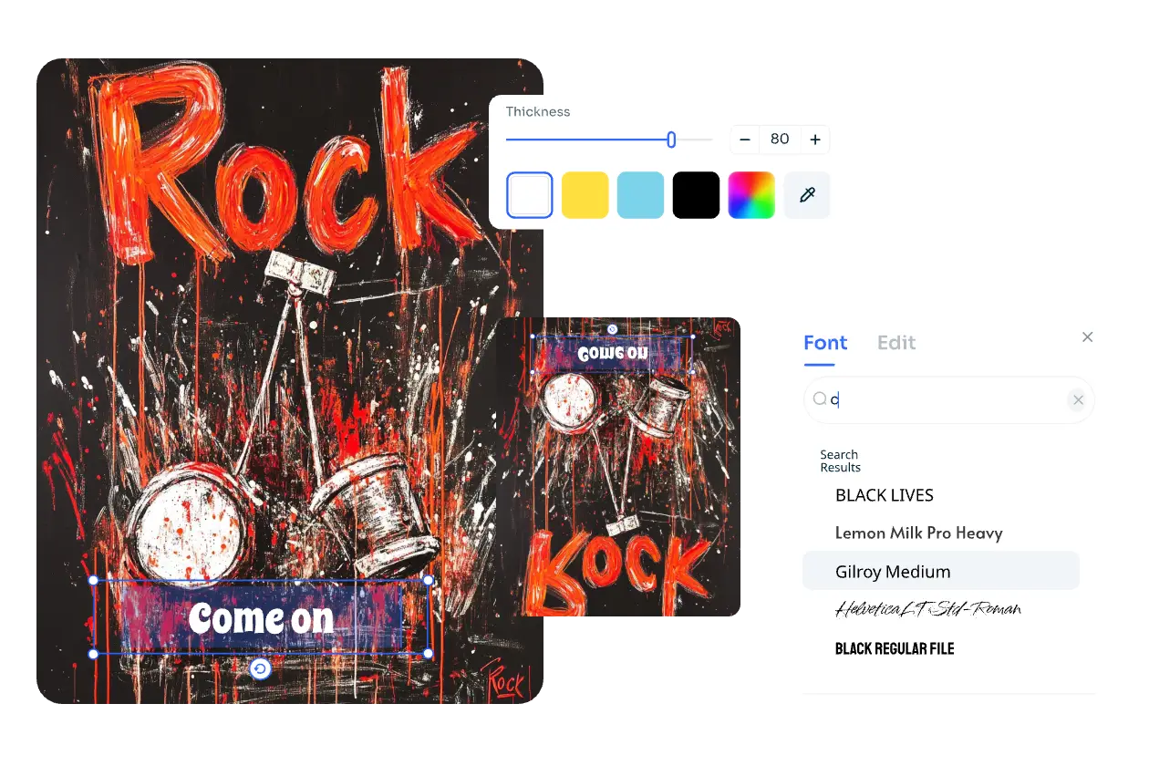flip the text and item of the rock band image to create stunning effects