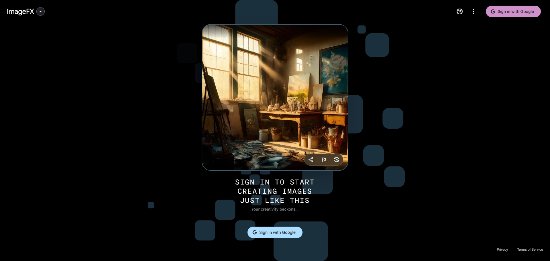 interface of imagefx google ai image generator
