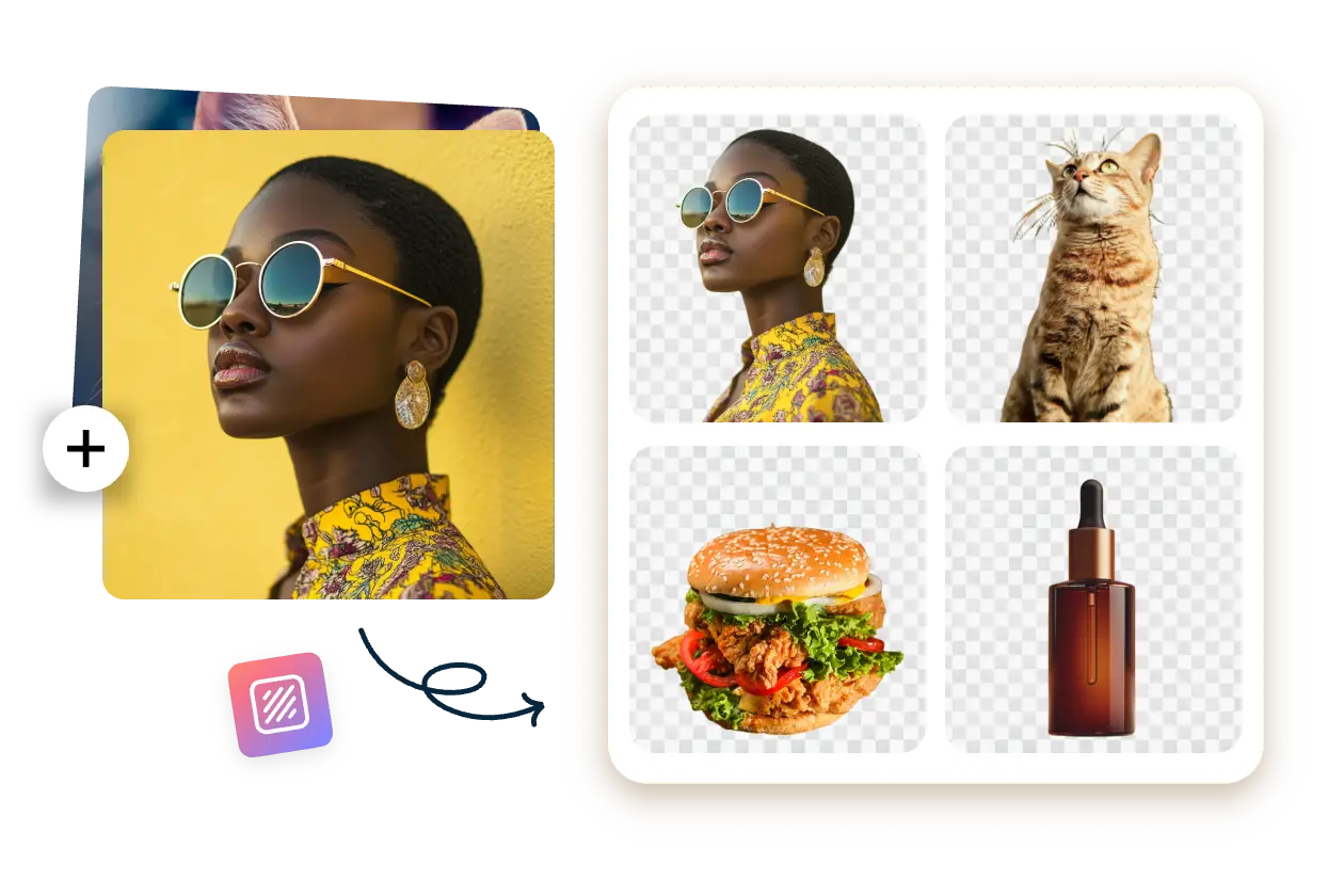 remove four images background in one time in aiease batch photo editor