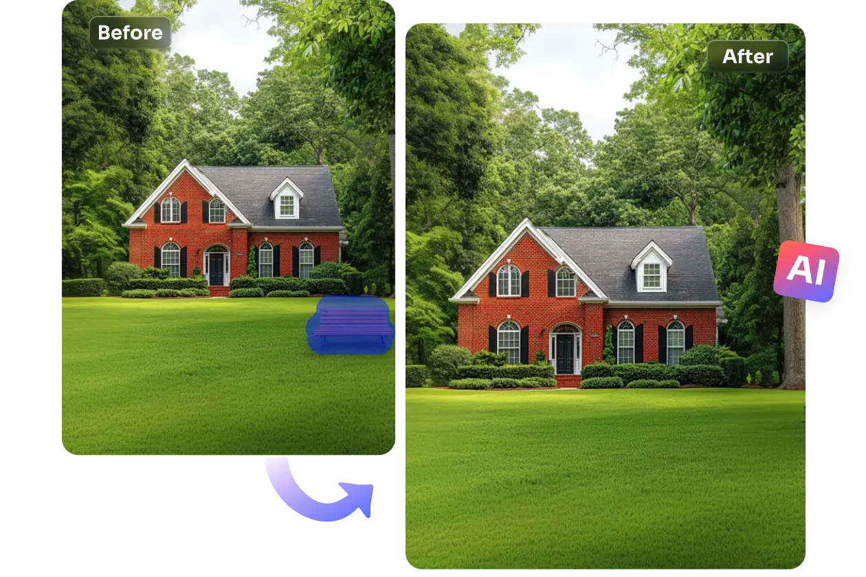 remove unwanted objects from the real estate photo