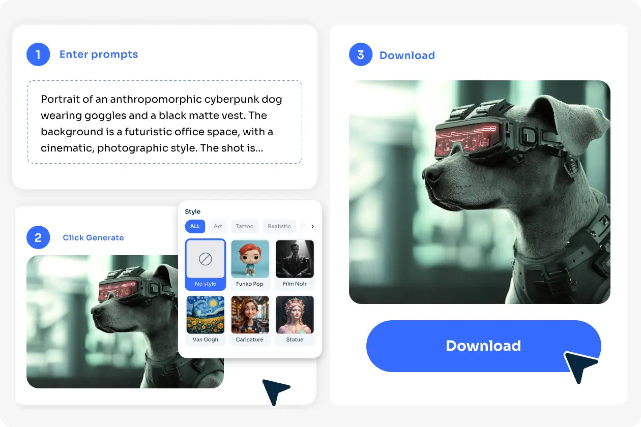 steps to generate dog ai images with ai ease