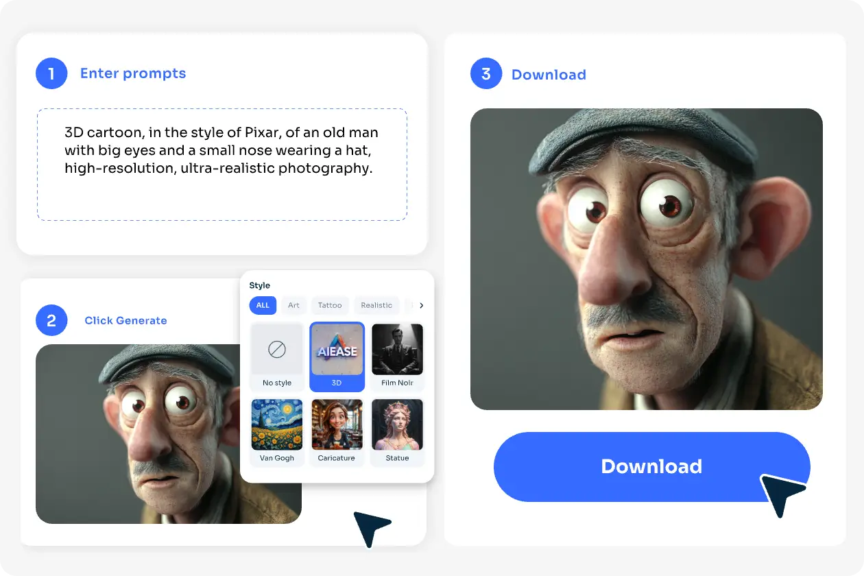 steps to use ai ease 3d face maker