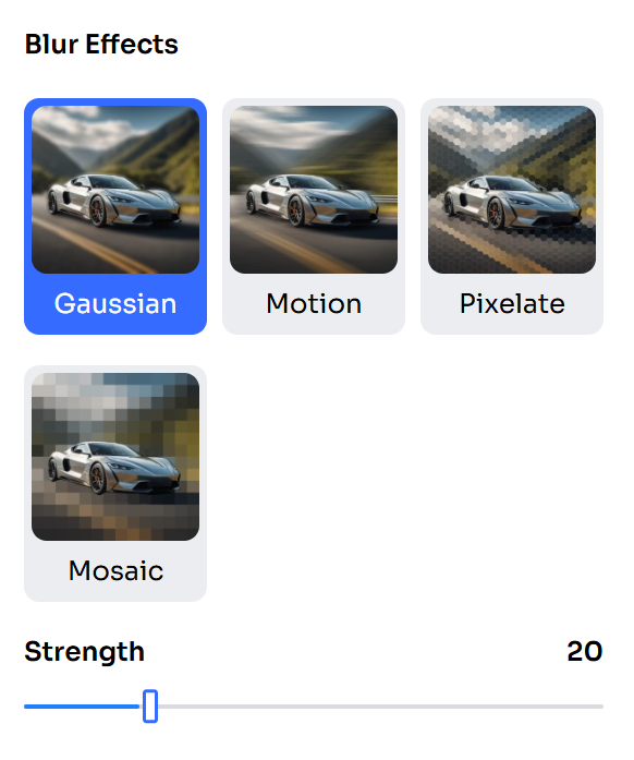 four blur effects of using ai ease to blur photo background online
