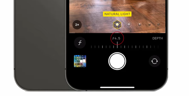 the picture of adjust the depth slider on iphone photo app