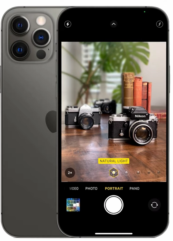 the picture of using iphone portrait mode to take a picture