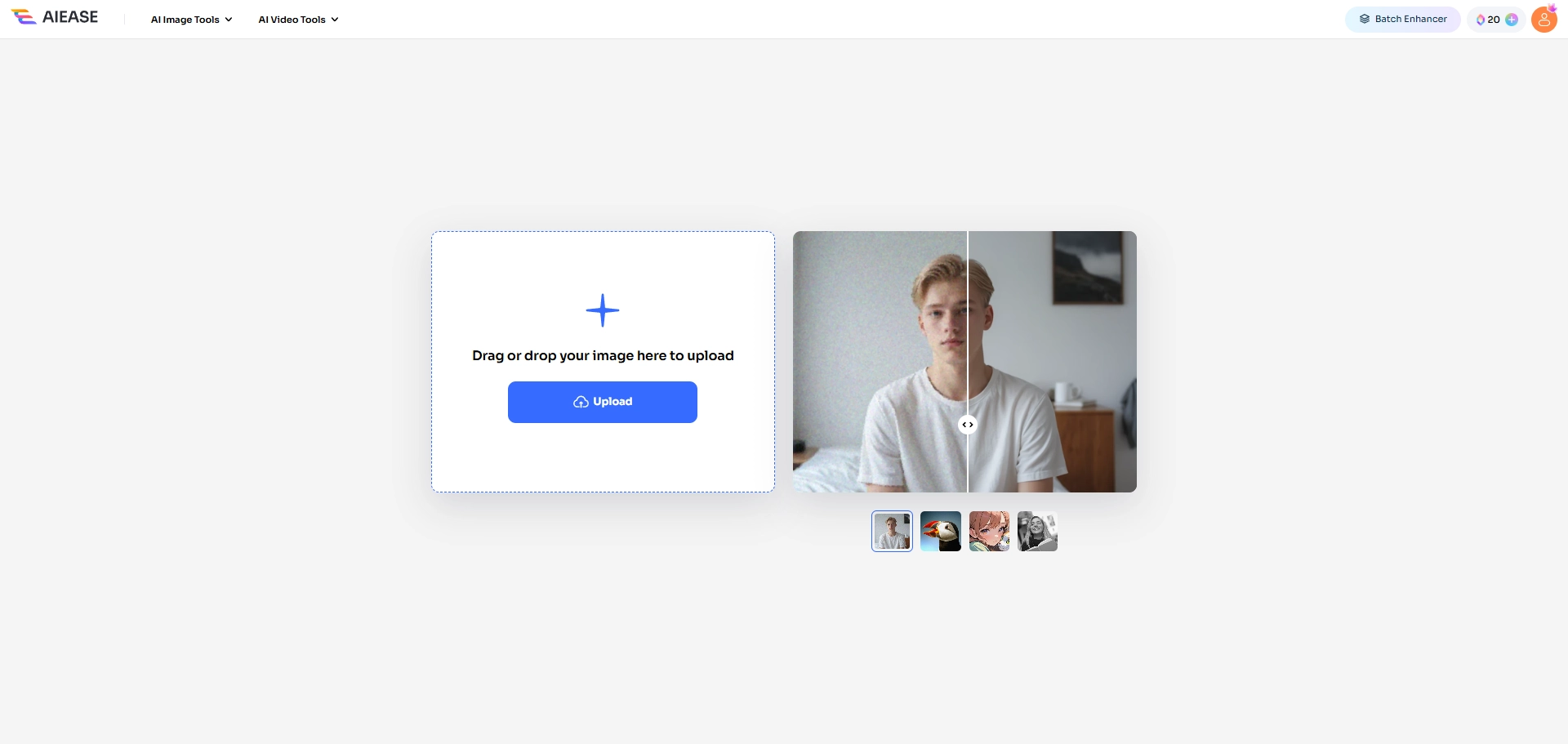 upload your image to sharpen image with ai ease