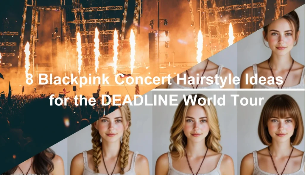 the banner of blackpink concert hairstyle ideas with four concert hairstyles