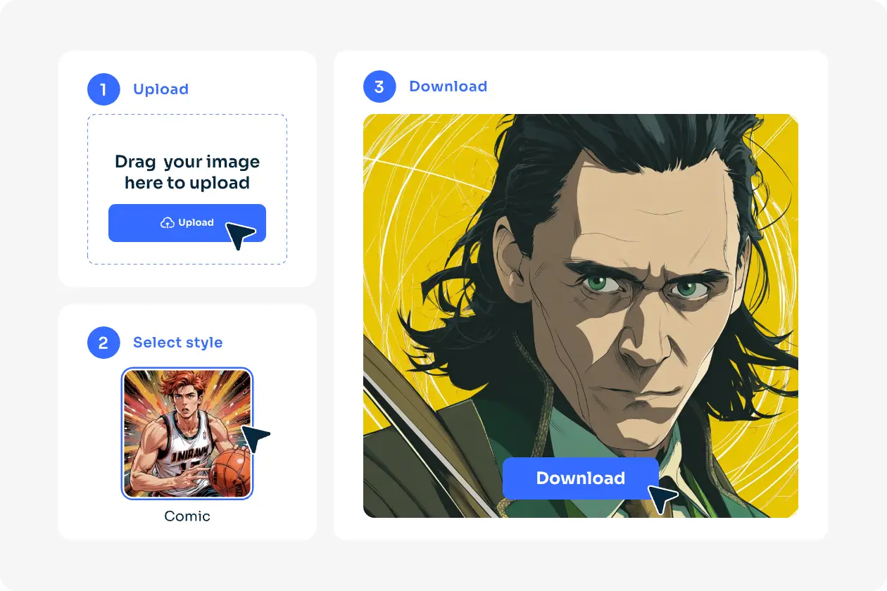 a marvel character image in comic style generated by ai ease marvel character generator