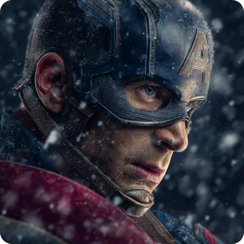 captain american portrait in realistic style generated in ai ease marvel character creator