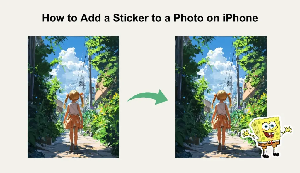 how to add a sticker to a picture on iphone