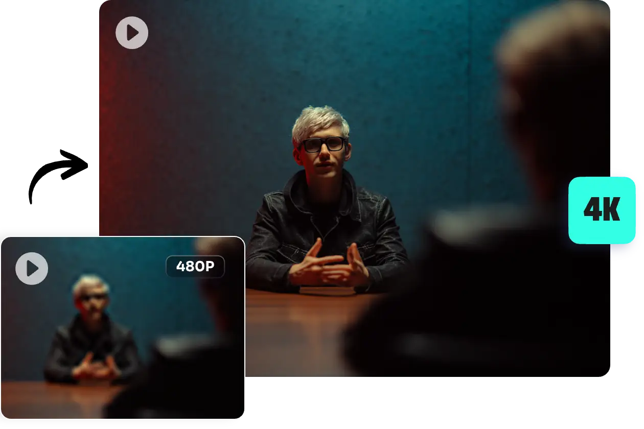 a 480p video converted to a 4k video with AI Ease‘s 4k video converter