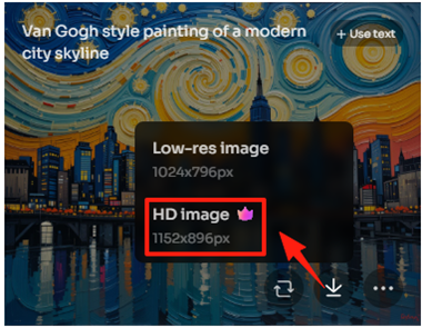 a step of generating and downloading ai image for free