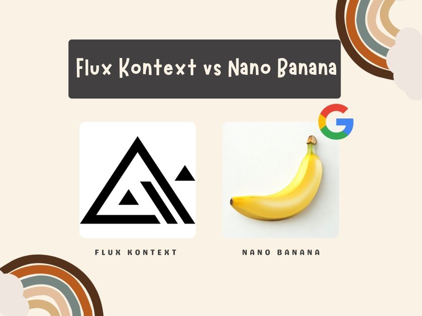 banner of flux kontext vs nano banana with flux and google icons and a banana