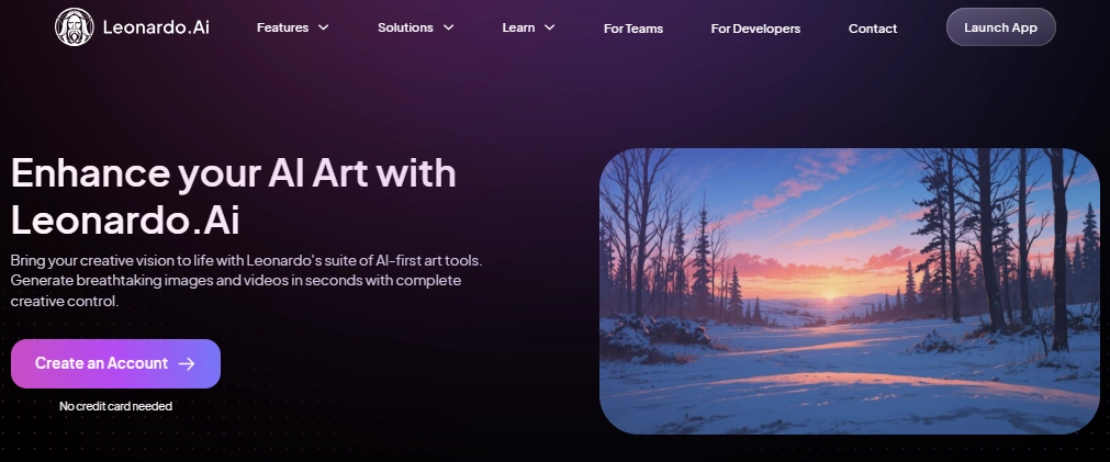 screenshot of the interface of leonardo ai ai art generator
