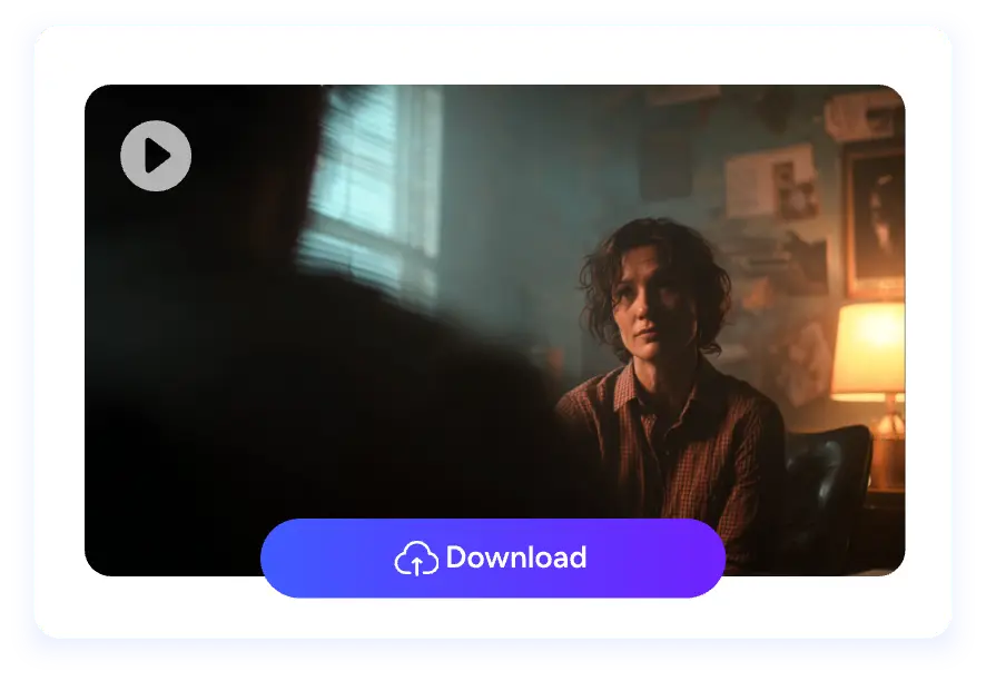 the step of previewing and downloading upgraded video from AI Ease
