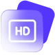 gradient blue icon of hd