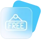 gradient sky blue icon of free